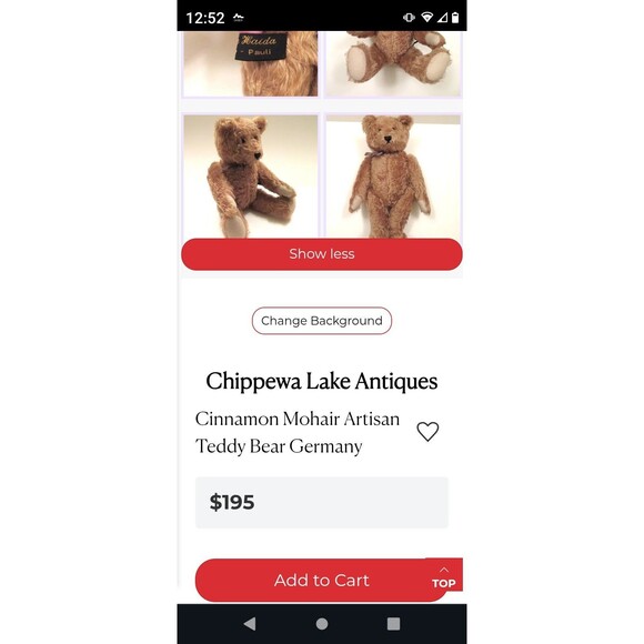 VINTAGE ANTIQUE MOHAIR TEDDY BEAR Co Utah GROWLER JOINTED EXCELSIOR FILL 12" - Picture 9 of 12